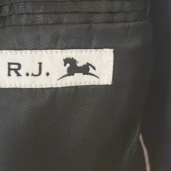 RJ Classics Devon Essential Show Coat Black Herringbone Riding Equestrian - Picture 3 of 6